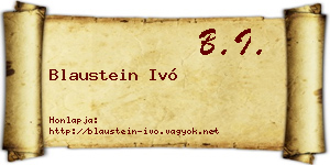Blaustein Ivó névjegykártya