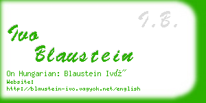 ivo blaustein business card